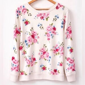 Emily Daniels Women’s Long Sleeve Floral Crew
Neck Sweatshirt Size Large
